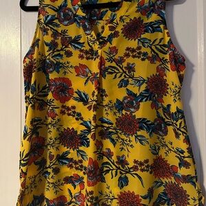 Violet & Claire Yellow Floral Sleeveless Blouse